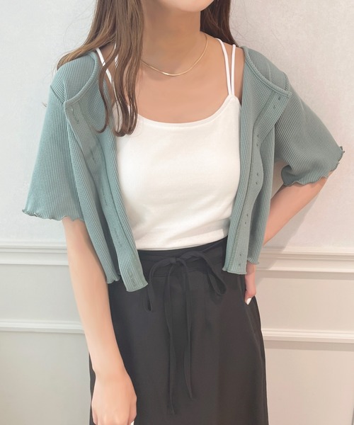 apres jour（アプレジュール）の「カップ付きキャミインナー【ZOZOTOWN限定アイテム】（キャミソール・レディース・ブラック/オフホワイト/ピンク/アイボリー/ミント・X-LARGE/フリー）」の8枚目の写真