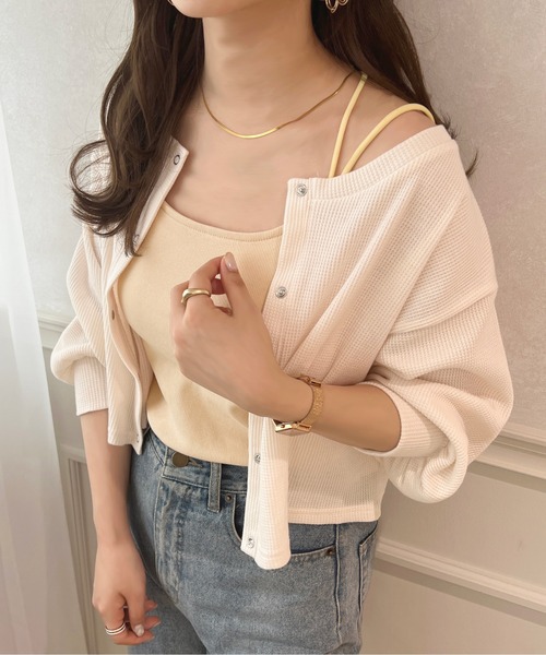 apres jour（アプレジュール）の「カップ付きキャミインナー【ZOZOTOWN限定アイテム】（キャミソール・レディース・ブラック/オフホワイト/ピンク/アイボリー/ミント・X-LARGE/フリー）」の10枚目の写真