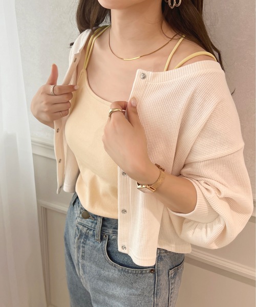 apres jour（アプレジュール）の「カップ付きキャミインナー【ZOZOTOWN限定アイテム】（キャミソール・レディース・ブラック/オフホワイト/ピンク/アイボリー/ミント・X-LARGE/フリー）」の11枚目の写真