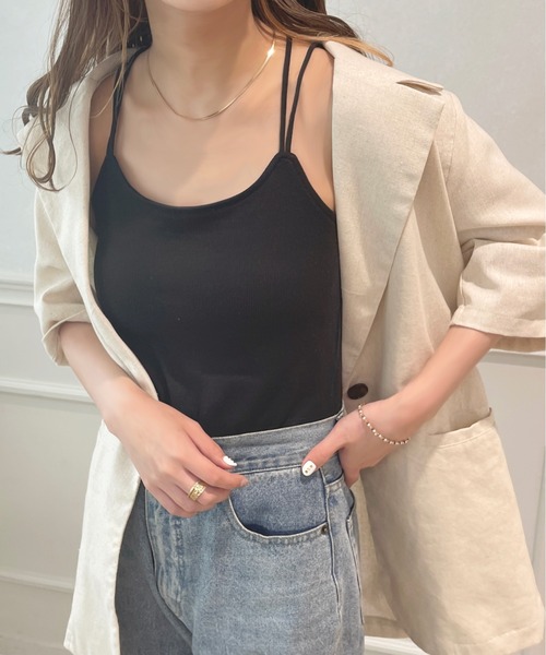 apres jour（アプレジュール）の「カップ付きキャミインナー【ZOZOTOWN限定アイテム】（キャミソール・レディース・ブラック/オフホワイト/ピンク/アイボリー/ミント・X-LARGE/フリー）」の13枚目の写真