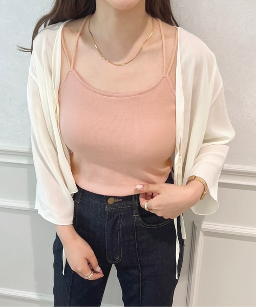 apres jour（アプレジュール）の「カップ付きキャミインナー【ZOZOTOWN限定アイテム】（キャミソール・レディース・ブラック/オフホワイト/ピンク/アイボリー/ミント・X-LARGE/フリー）」の20枚目の写真