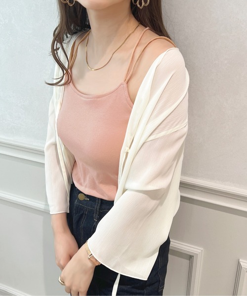 apres jour（アプレジュール）の「カップ付きキャミインナー【ZOZOTOWN限定アイテム】（キャミソール・レディース・ブラック/オフホワイト/ピンク/アイボリー/ミント・X-LARGE/フリー）」の21枚目の写真