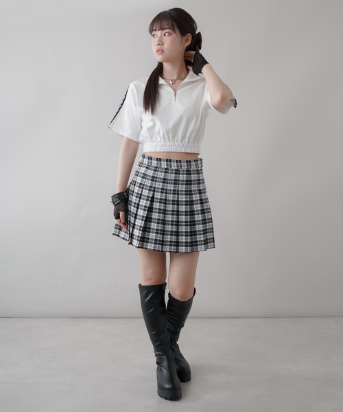 SPINNS（スピンズ）の「チェックプリーツミニスカート（スカート