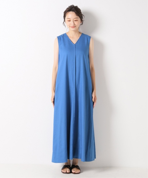 IENA パネルAラインワンピース青♡ 定価25300円 IENA（イエナ）の「パネルAラインワンピース（ワンピース）」 - WEAR