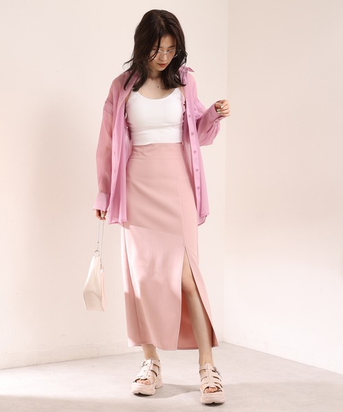 one after another NICE CLAUP(ワンアフターアナザーナイスクラップ)の「再入荷 肩あきシアーシャツ(シャツ/ブラウス・レディース・アイボリー/オフホワイト/ピンク・FREE)」の22枚目の写真