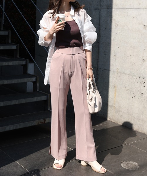one after another NICE CLAUP(ワンアフターアナザーナイスクラップ)の「再入荷 肩あきシアーシャツ(シャツ/ブラウス・レディース・アイボリー/オフホワイト/ピンク・FREE)」の12枚目の写真