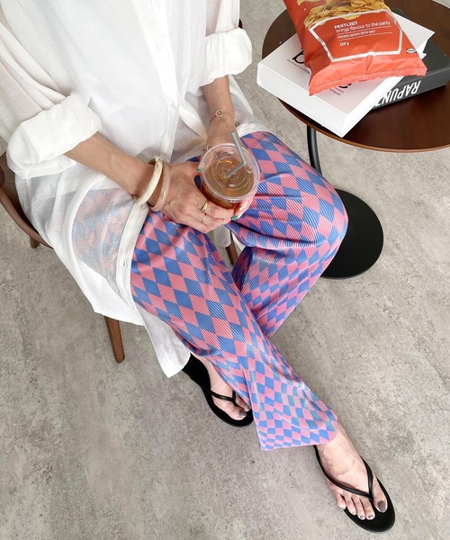 reca（レカ）の「ダイヤ柄プリーツパンツ（その他パンツ・レディース・ホワイト系その他/グリーン系その他/ピンク系その他・FREE）」の15枚目の写真