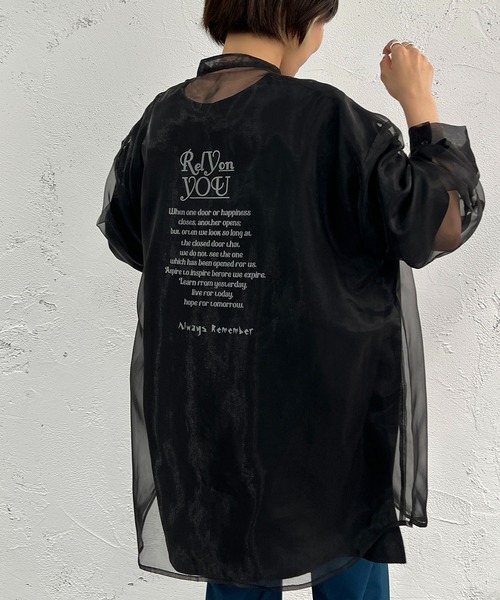 apres jour mignon（アプレジュールミニョン）の「バンドカラーシアーシャツ【ZOZOTOWN限定アイテム】（シャツ/ブラウス・レディース・ブラック/ベージュ/パープル・X-LARGE/フリー）」の12枚目の写真