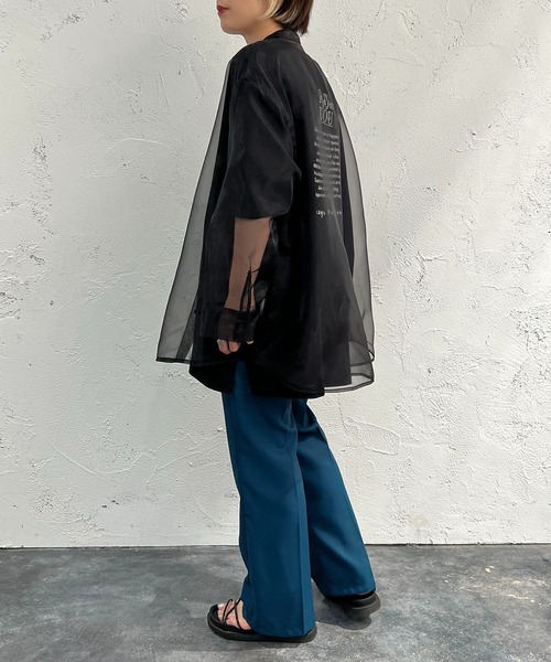 apres jour mignon（アプレジュールミニョン）の「バンドカラーシアーシャツ【ZOZOTOWN限定アイテム】（シャツ/ブラウス・レディース・ブラック/ベージュ/パープル・X-LARGE/フリー）」の17枚目の写真