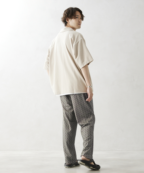 JOURNAL STANDARD relume（ジャーナルスタンダード　レリューム）の「WAFFLE プリント総柄 リラックスパンツ（その他パンツ・メンズ・チャコールグレー/ベージュ/ブルー系その他/キャメル・MEDIUM/LARGE）」の7枚目の写真