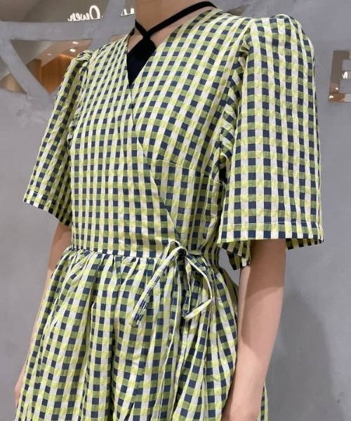 GHOSPELL（ゴスペル）の「GHOSPELL / Seed Stock Wrap Dress（ワンピース・レディース・グリーン・SMALL）」の10枚目の写真