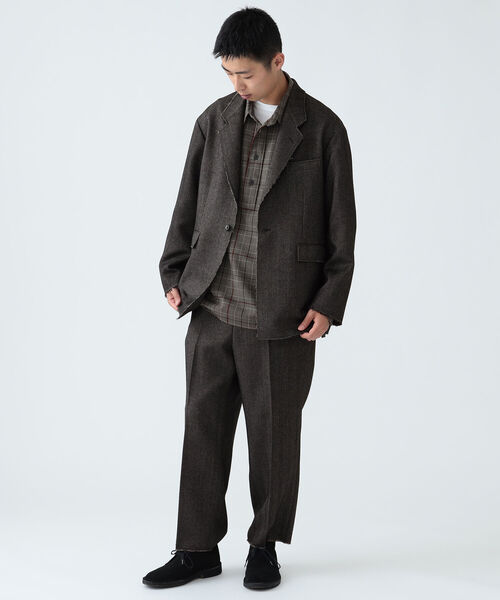 BEAMS（ビームス）の「BEAMS / カットオフ ツイード 1ボタン ジャケット（テーラードジャケット・メンズ・ダークブラウン/ベージュ系その他・S/L/M）」の5枚目の写真