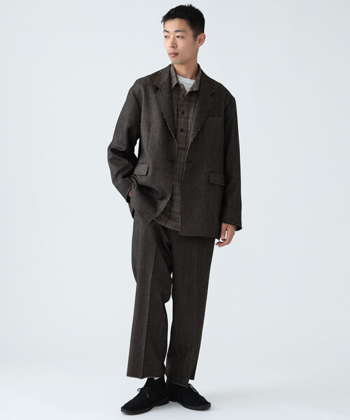 BEAMS（ビームス）の「BEAMS / カットオフ ツイード 1ボタン ジャケット（テーラードジャケット・メンズ・ダークブラウン/ベージュ系その他・S/L/M）」の6枚目の写真