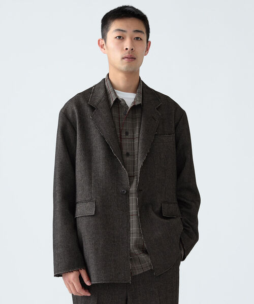 BEAMS（ビームス）の「BEAMS / カットオフ ツイード 1ボタン ジャケット（テーラードジャケット・メンズ・ダークブラウン/ベージュ系その他・S/L/M）」の8枚目の写真