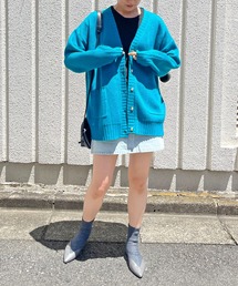 オーバーサイズダブルジャガードカーディガン