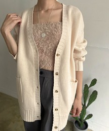Jewelobe | 無地ダブルジャガードオーバーカーディガン(カーディガン/ボレロ)
