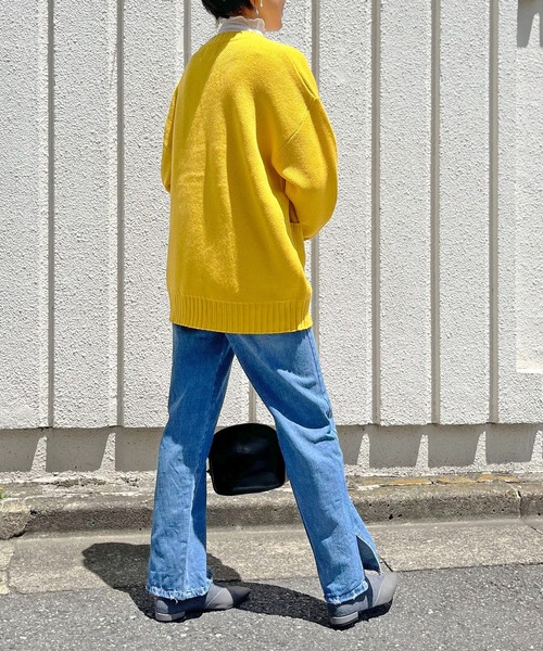 Jewelobe(ジュエローブ)の「オーバーサイズダブルジャガードカーディガン(カーディガン/ボレロ・レディース・ブラック/ピンク/イエロー/ブルー/アイボリー・FREE)」の15枚目の写真