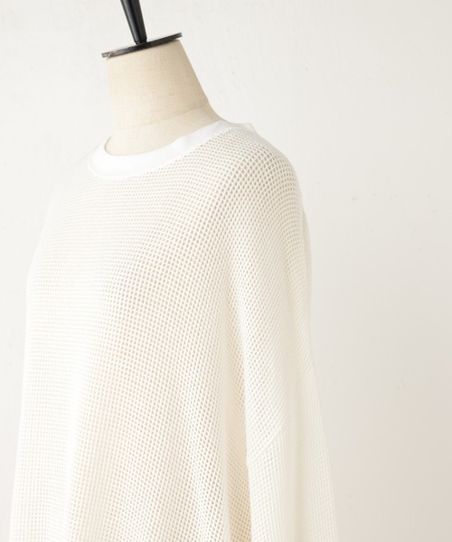 BEARDSLEY（ビアズリー）の「《FRIPIER/フリピエ》ビッグロンT/メッシュ（Tシャツ/カットソー・レディース・ブラック/ホワイト・FREE）」の12枚目の写真