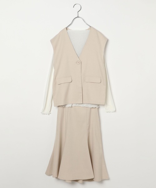 GLOBAL WORK(グローバルワーク)の「オシャラク3点セットアップ/キッズ/123484(ワンピース・キッズ・ブラック/オフホワイト・120cm/130cm/140cm/150cm/160cm/110cm/100cm)」の1枚目の写真