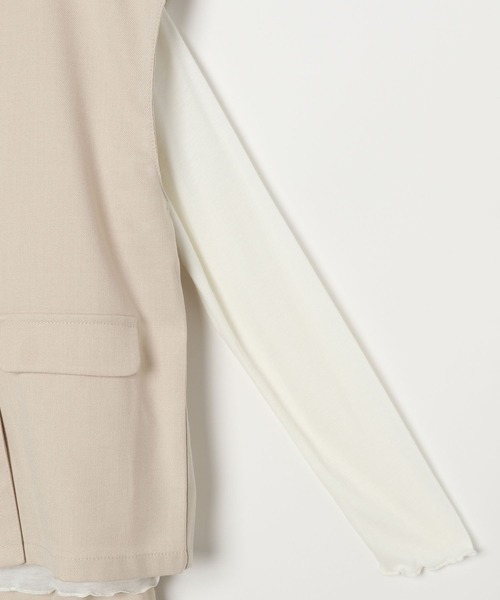 GLOBAL WORK(グローバルワーク)の「オシャラク3点セットアップ/キッズ/123484(ワンピース・キッズ・ブラック/オフホワイト・120cm/130cm/140cm/150cm/160cm/110cm/100cm)」の3枚目の写真