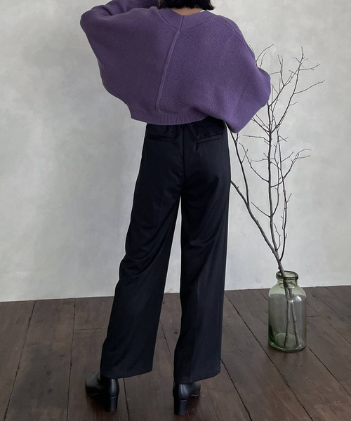 hellam（へラム）の「センタープレスポンチタックパンツ（スラックス・レディース・ブラック/パープル/グリーン/アイボリー・FREE）」の21枚目の写真