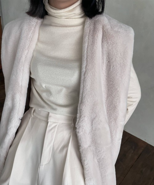 hellam（へラム）の「センタープレスポンチタックパンツ（スラックス・レディース・ブラック/パープル/グリーン/アイボリー・FREE）」の9枚目の写真