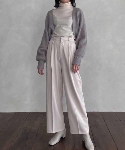 hellam（へラム）の「センタープレスポンチタックパンツ（スラックス・レディース・ブラック/パープル/グリーン/アイボリー・FREE）」の19枚目の写真