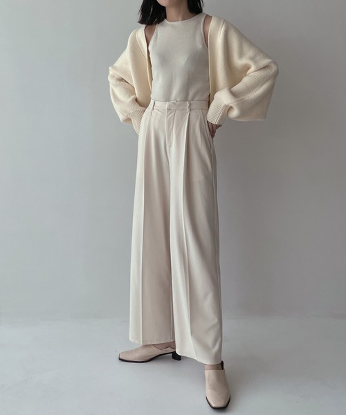 hellam（へラム）の「センタープレスポンチタックパンツ（スラックス・レディース・ブラック/パープル/グリーン/アイボリー・FREE）」の17枚目の写真