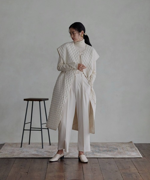 hellam（へラム）の「センタープレスポンチタックパンツ（スラックス・レディース・ブラック/パープル/グリーン/アイボリー・FREE）」の11枚目の写真