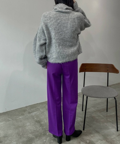 hellam（へラム）の「センタープレスポンチタックパンツ（スラックス・レディース・ブラック/パープル/グリーン/アイボリー・FREE）」の10枚目の写真