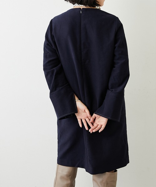 Whim Gazette（ウィムガゼット）の「【WEB限定】ステッチミニワンピース（ワンピース・レディース・ネイビー/キャメル・FREE）」の13枚目の写真