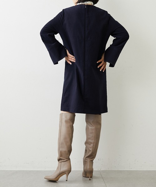 Whim Gazette（ウィムガゼット）の「【WEB限定】ステッチミニワンピース（ワンピース・レディース・ネイビー/キャメル・FREE）」の11枚目の写真