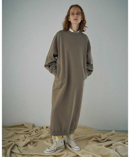 Bshop unfil コットンフリーススウェットワンピース Bshop unfil コットンフリーススウェットワンピース