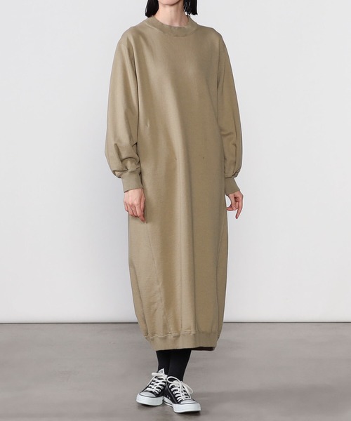 Bshop unfil コットンフリーススウェットワンピース Bshop unfil コットンフリーススウェットワンピース