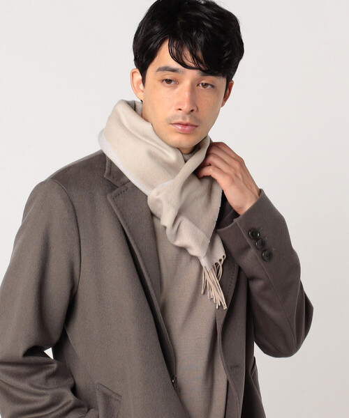 COMME CA ISM(コムサイズム)の「【リバーシブル】 ウールカシミヤ マフラー(マフラー・メンズ・ブラック/ダークブラウン/ベージュ/ネイビー/グレー/サックスブルー/オレンジ/ブルー・FREE)」の4枚目の写真