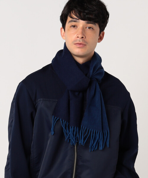 COMME CA ISM(コムサイズム)の「【リバーシブル】 ウールカシミヤ マフラー(マフラー・メンズ・ブラック/ダークブラウン/ベージュ/ネイビー/グレー/サックスブルー/オレンジ/ブルー・FREE)」の7枚目の写真