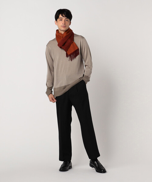 COMME CA ISM(コムサイズム)の「【リバーシブル】 ウールカシミヤ マフラー(マフラー・メンズ・ブラック/ダークブラウン/ベージュ/ネイビー/グレー/サックスブルー/オレンジ/ブルー・FREE)」の16枚目の写真