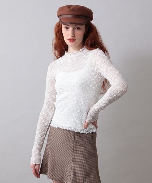 ニット セーター レースフリルニット レディース