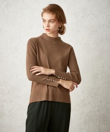 LE SOUK HOLIDAY（ルスークホリデー）の「【ウォッシャブル】パールアクセントハイネックニットプルオーバー（ニット/セーター・レディース）」