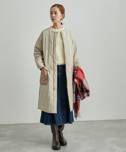 ROPE' PICNIC（ロペピクニック）の「リバーシブルキルトコート（その他アウター・レディース・ブラック/ベージュ/カーキ・38）」の22枚目の写真