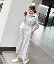 NANING9 | NANING9 フロントジップシャーリングワンピ(ワンピース)