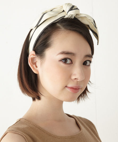 MOUSSY（マウジー）の「STRIPE PATTERN HEAD BAND（ヘアバンド・レディース・ブルー系その他/ホワイト系その他・FREE）」の2枚目の写真