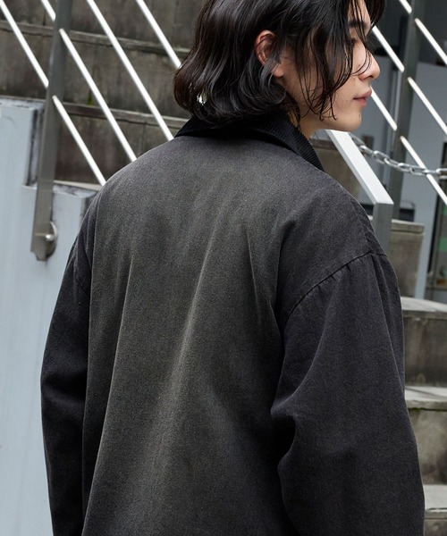 セール】【retock's】ロゴピスネーム 襟コーデュロイ切り替え ビッグ