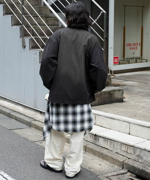 セール】【retock's】ロゴピスネーム 襟コーデュロイ切り替え ビッグ