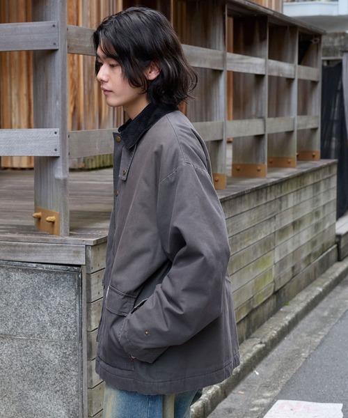 セール】【retock's】ロゴピスネーム 襟コーデュロイ切り替え ビッグ