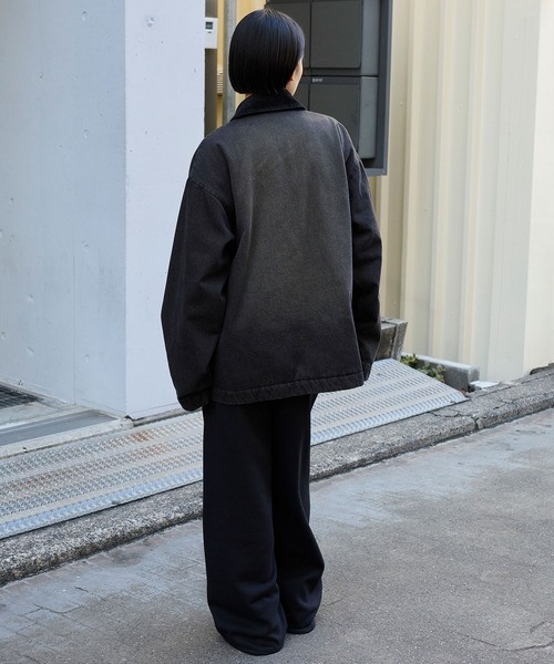 セール】【retock's】ロゴピスネーム 襟コーデュロイ切り替え ビッグ