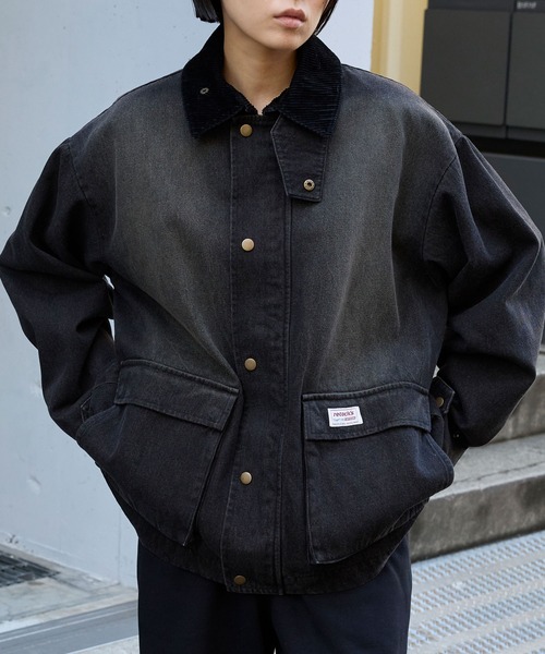 セール】【retock's】ロゴピスネーム 襟コーデュロイ切り替え ビッグ