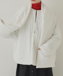 ポケットマフラー付き中綿ショートコート