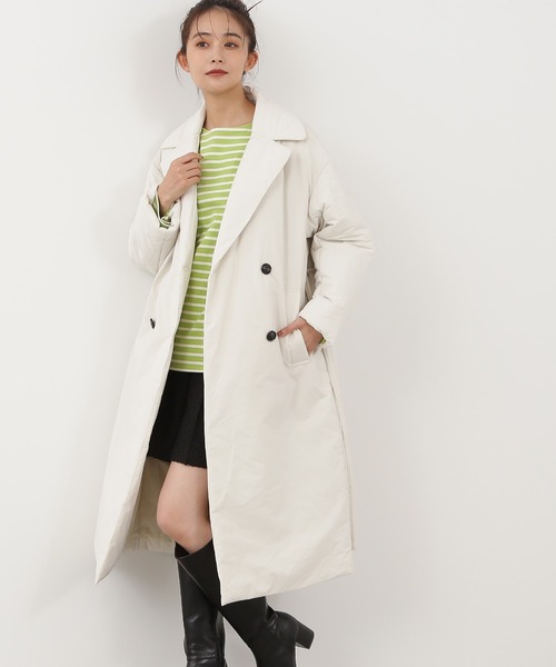 N.（N. Natural Beauty Basic）（エヌエヌナチュラルビューティーベーシック）の「◆シームレスパデットコート（その他アウター・レディース・オフホワイト/ブラック・MEDIUM）」の2枚目の写真