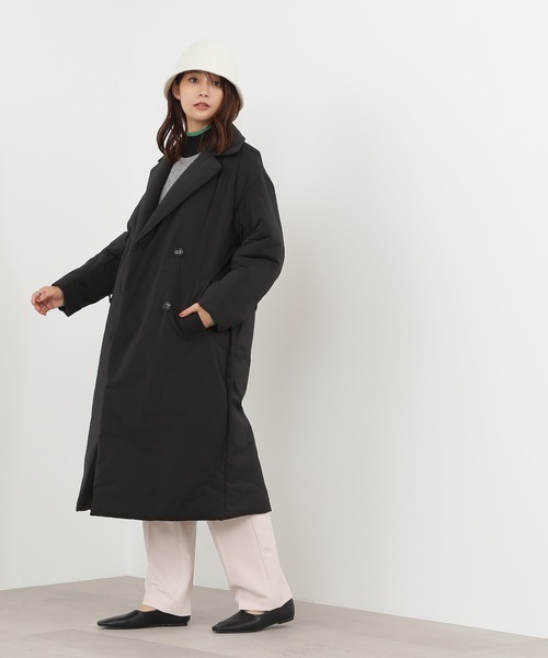 N.（N. Natural Beauty Basic）（エヌエヌナチュラルビューティーベーシック）の「◆シームレスパデットコート（その他アウター・レディース・オフホワイト/ブラック・MEDIUM）」の8枚目の写真